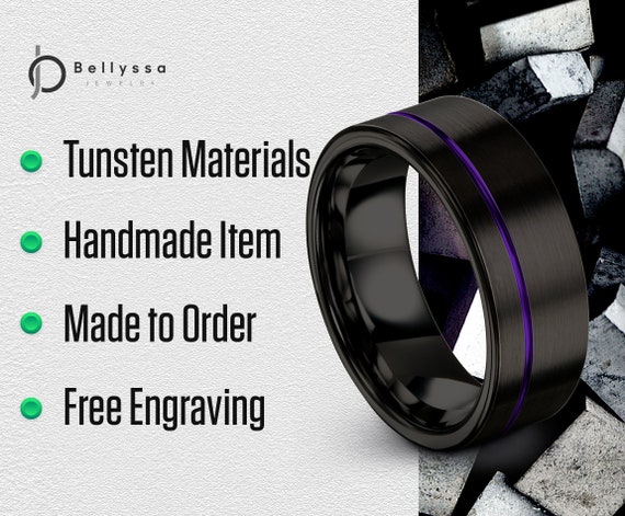 36 Hombres 8 Mm Anillo De Carburo De Tungsteno Negro Dibujo 36 Hombres 8 Mm Anillo De Carburo De Tungsteno Negro Dibujo