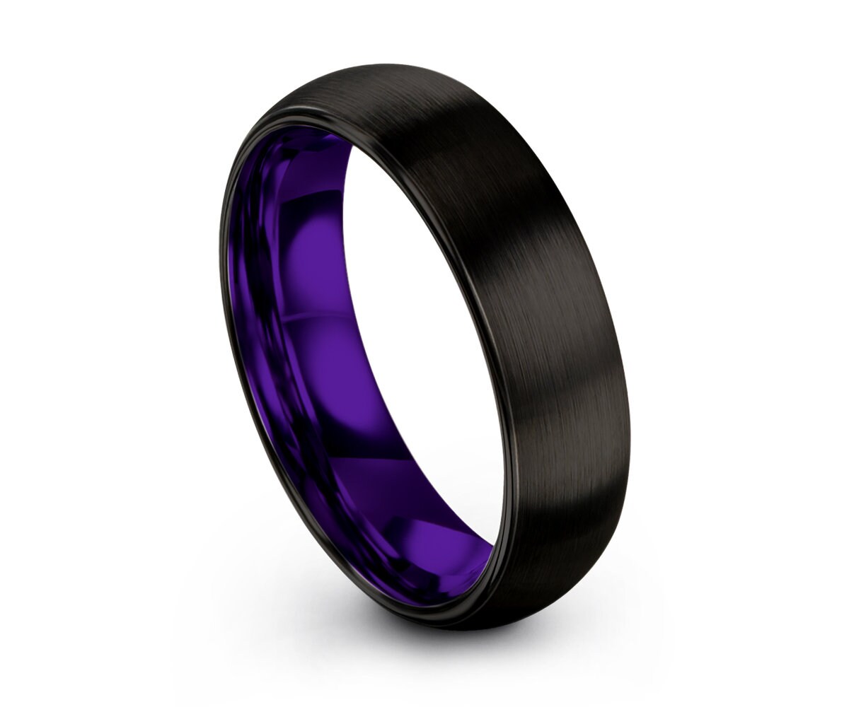 mens purple tungsten rings