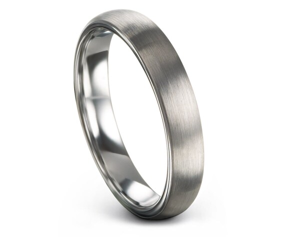 Anniversary Gifts For Her Tungsten Ring 6mm Custom Engagement Gift Promise Ring Silver Grey Ring Wedding Rings Set Offset Engraving