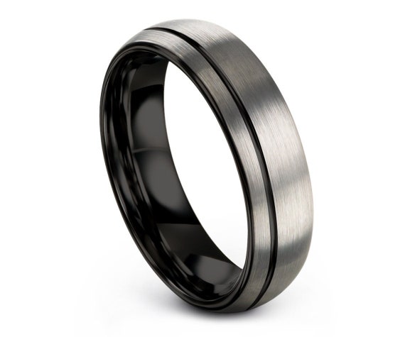 Personalized engraving | domed tungsten ring | tungsten wedding band | mens wedding ring | engagement gift | free shipping | size 8 ring