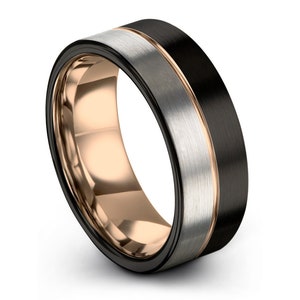 black and gold wedding bands for him