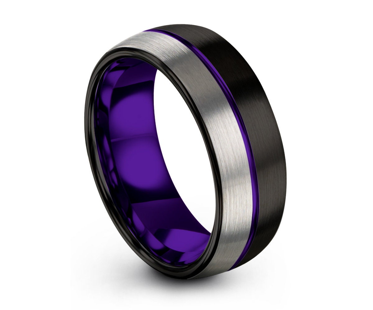 50 off Purple Personalized Tungsten Ring Wedding Band