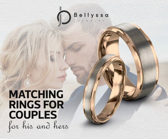 Tungsten ring rose gold, brushed silver wedding band, tungsten carbide 10mm 8mm 6mm 4mm 18k, mens, women, anniversary, rings for him, unisex