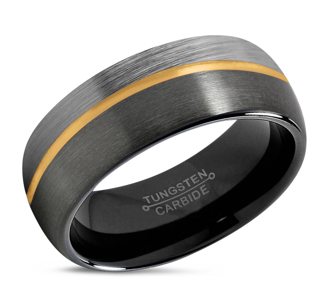 Mens Wedding Band, Tungsten Ring Gunmetal, Engagement Ring