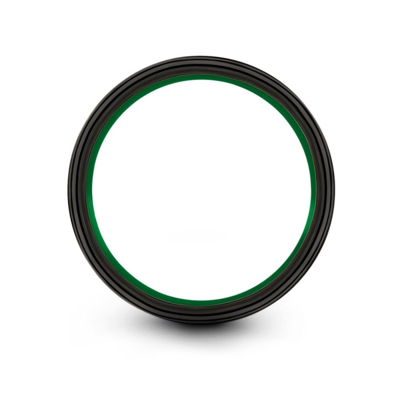 Mens Wedding Band Black Green Wedding Ring Tungsten Ring Etsy