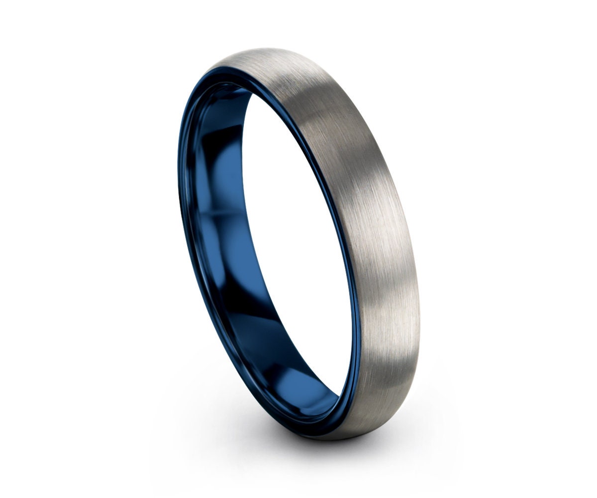 Blue Wedding Bands Blue Tungsten Ring Men's and Women Blue Wedding Bands 6-8mm Blue Wedding Bands Blue Tungsten Ring Men's and Women Blue Wedding Bands 6-8mm
