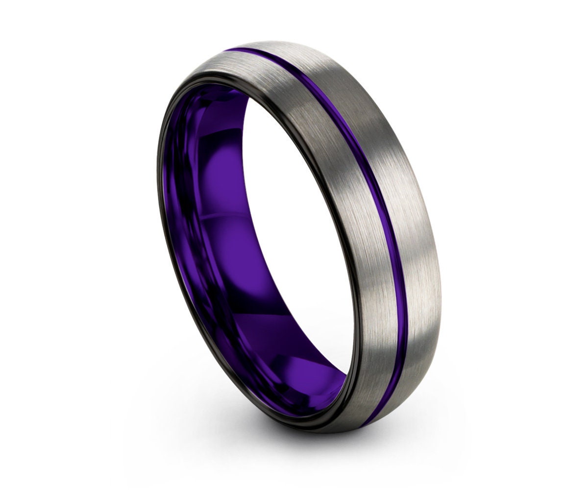 Mens purple wedding band Clearance