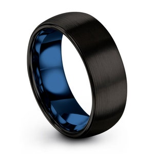 Anillo De Carburo De Tungsteno De 8 Mm Para Hombres Negro De Anillo De Carburo De Tungsteno De 8 Mm Para Hombres Negro De