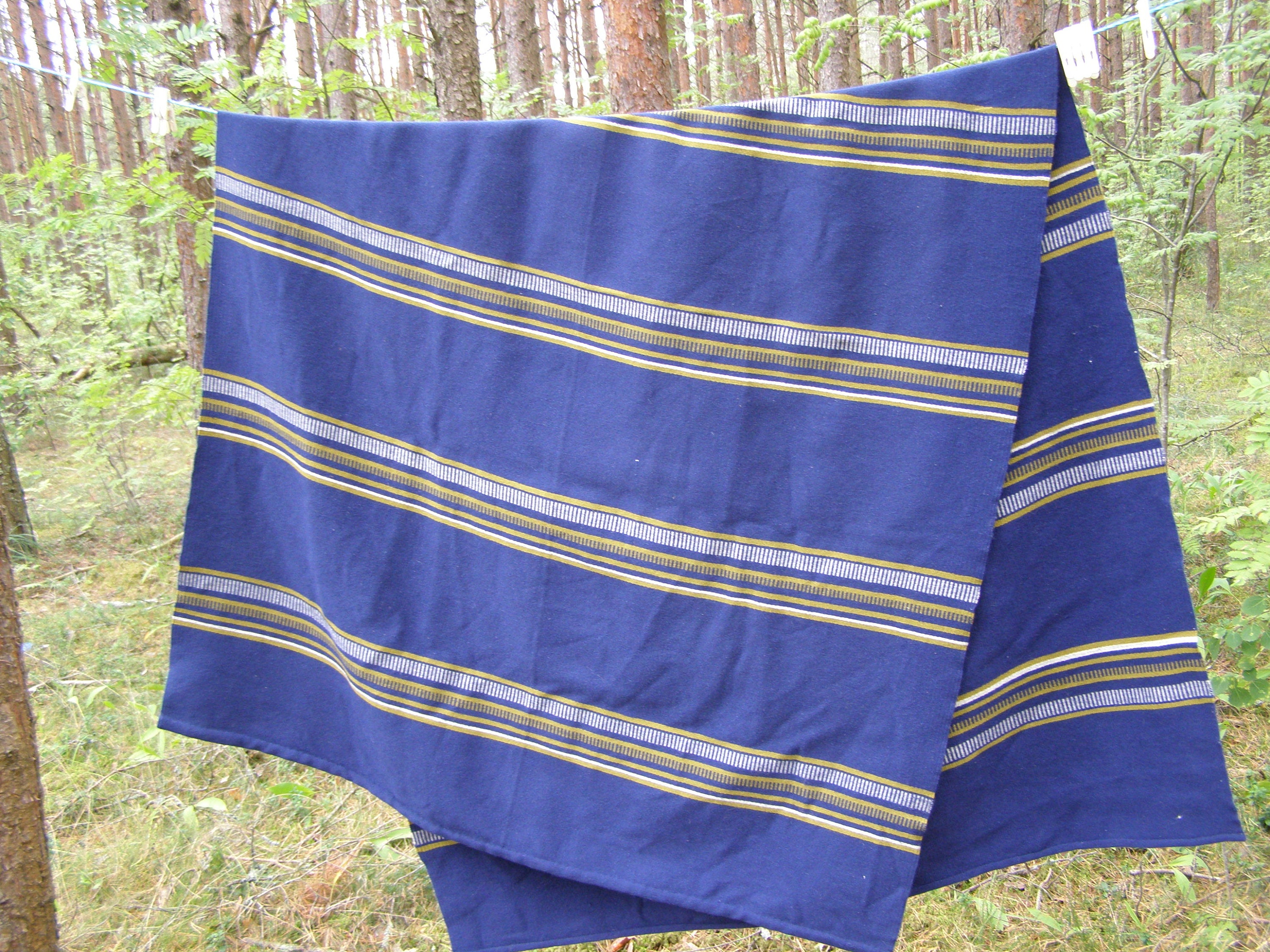 Vintage Woolen Bed Cover. Woolen Bedspread. Large Wool Bedcover