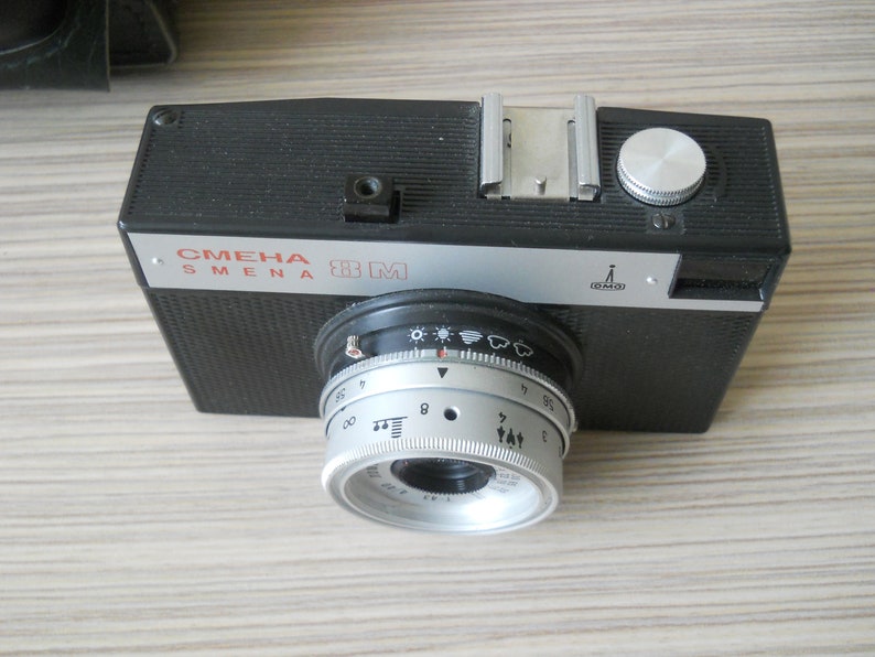 Soviet Camera Smena 8M. Lomography Camera 80s. Russian Retro Camera. Old Photo Camera. Black Leather Case. Collectibles image 2