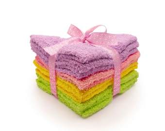 Premium Extra Soft Cotton Washcloths - Body & Face - Fast Dry - Assorted Colors - 11 Pack