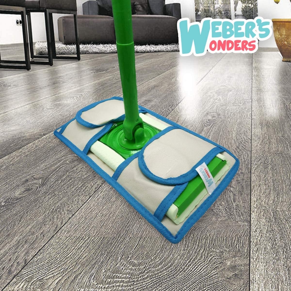 6 PACK Reusable Swiffer Power Mop Pads Refills, Microfibre Mop