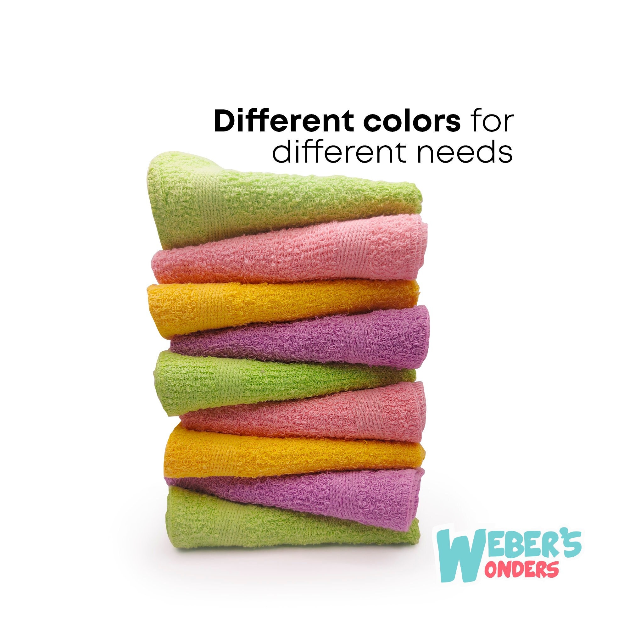 22 Towel Set Weber's Wonders Cotton Washcloths For Body & Face - Extra Soft - Highly Absorbent Wash Cloth - Fast Dry