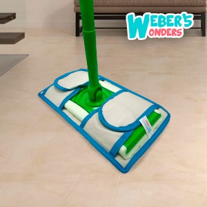 Mop Pad Cover Washable Swiffer Mop Pad Reusable Microfiber Pads Durable Swiffer Covers Eco-friendly Mop Refills 2 PACK