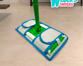 Mop Pad Cover Washable Swiffer Mop Pad Reusable Microfiber Pads Durable Swiffer Covers Eco-friendly Mop Refills 2 PACK