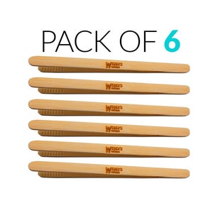Pack of 6 Toast Tongs - Bamboo - High Quality