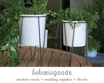 White Plant Stand, Plant Stand, Indoor plant stand, modern plant stand, Ceramic Plant Stand, White Plant Stand