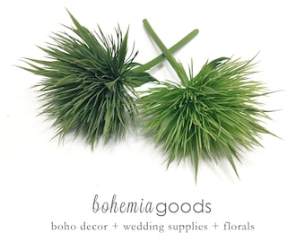 Artificial Grass Plant: Mossy Green Decorative Pick
