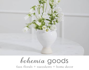 White ceramic vase, urn, vase for flowers