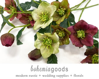 4 colors, Hellebore, artificial hellebore, helleborus, Lenten Rose, bouquet flowers, spring flowers