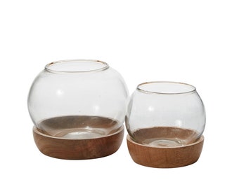 Terrarium, Globe Terrarium, Full View Terrarium, Succulent terrarium, Candle holder, set of 2