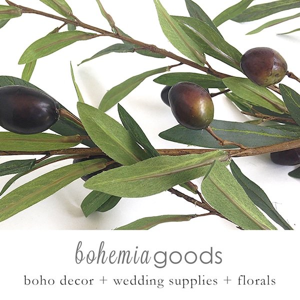 2 sizes, Olive stem, olive branch, olive branch decor, winery decor, artificial olive