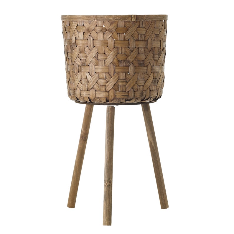 2 Sizes Woven Basket Plant Stand Basket Plant Stand Plant Etsy