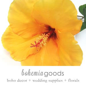 Yellow Hibiscus Stem: 26" Tropical Flower, Wedding Decor