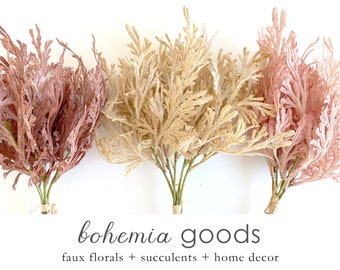 Artificial Coral Fern: Faux Greenery, Indoor Plant Decor