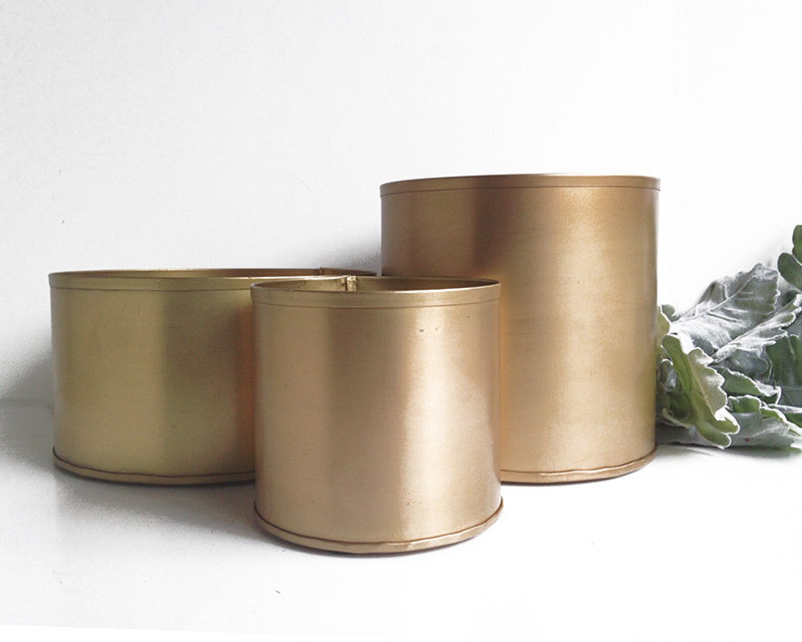 Gold vase gold container gold decor gold wedding metal Etsy