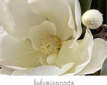 Extra Large Magnolia Flower Branch with Buds - 34" Tall