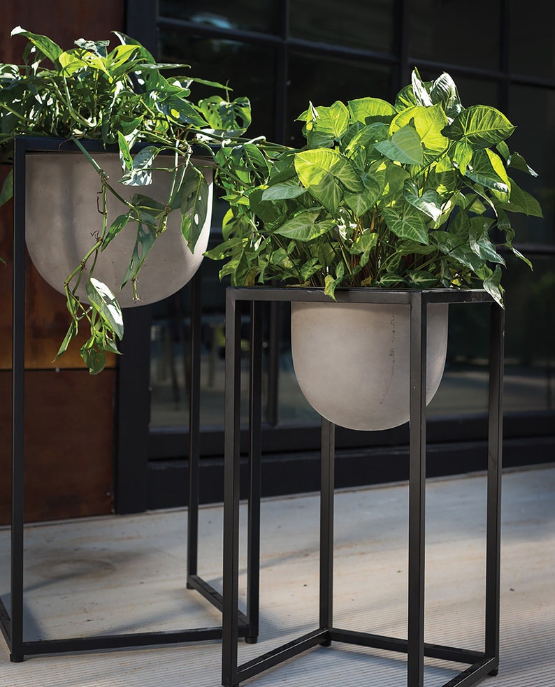 Plant Stand Concrete Plant Stand Indoor Planter Indoor Etsy