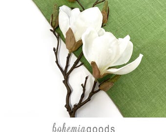 Creamy Magnolia Branch with Buds, Floral Stem