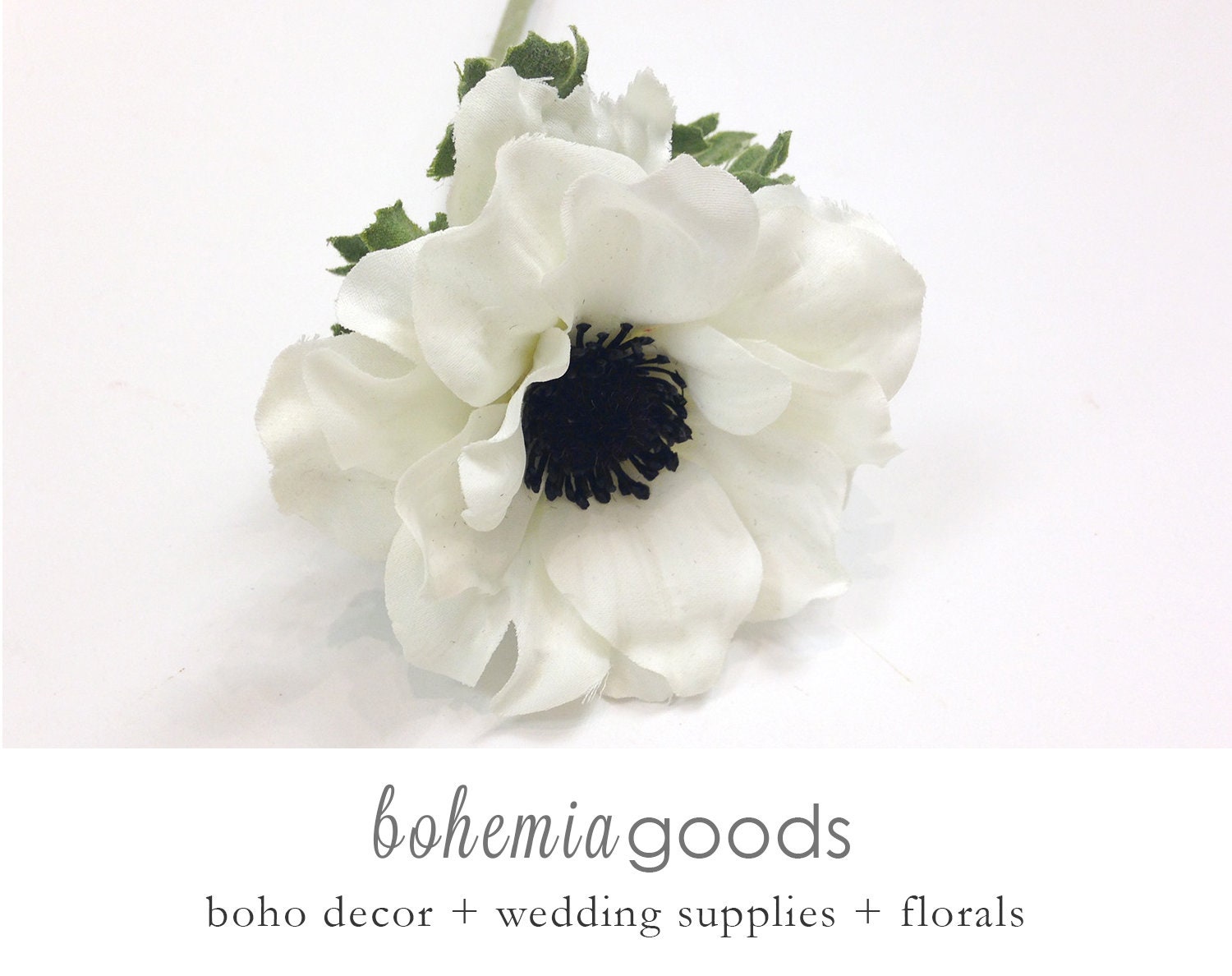 Faux anemone flower, black and white Premium, anemone, anemone bouquet
