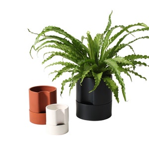 Self watering planter, houseplant planter, indoor planter, terra cotta planter, modern planter image 3