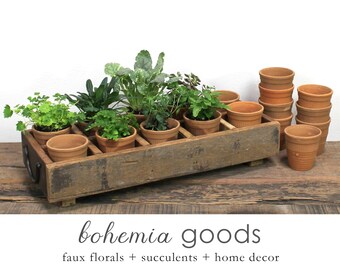 Plant tray with pots, terracotta, planter, herb planter