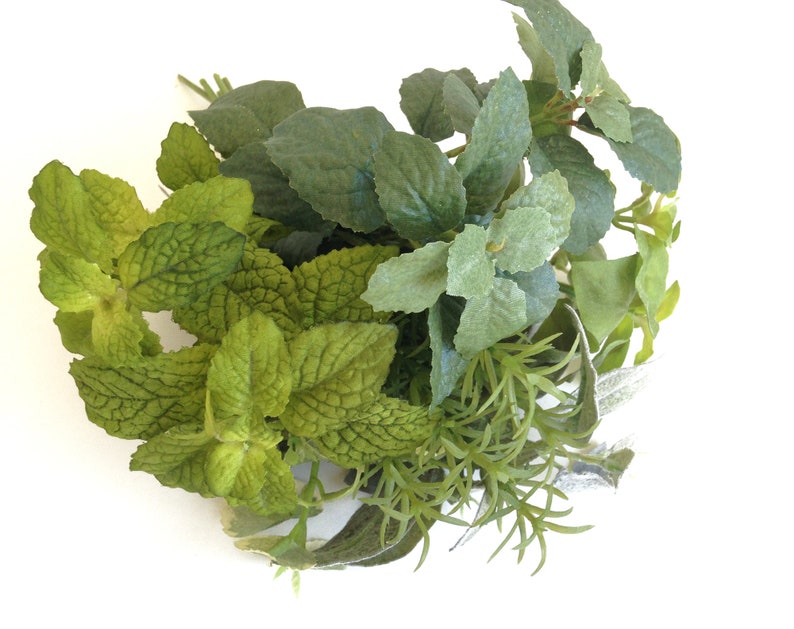 Mixed Herb Bundle Greenery Faux Herb Kitchen Herbs Herb Etsy