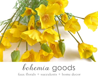 Silk California Poppy Stems: Orange & Yellow Artificial Flowers
