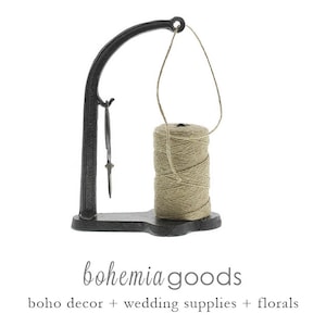 Cast Iron Twine Dispenser Set: Jute Twine & Bonsai Scissors
