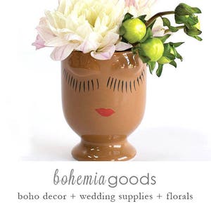Latina decor, face vase, Mother's Day, bridesmaid gift