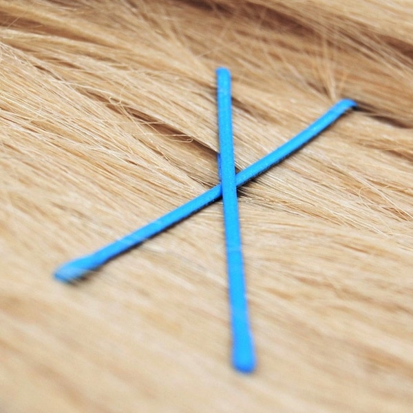 Colored bobby pins, decorative bobby pins, blue bridal accessories, azure blue bobby pins, olympic blue wedding hair pins, something blue