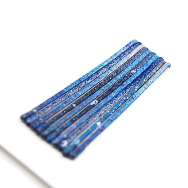 Celestial bobby pins, night sky hair pins, galaxy accessories, blue bobby pins, outer space, decorative bobby pins, cute colorful bobby pin