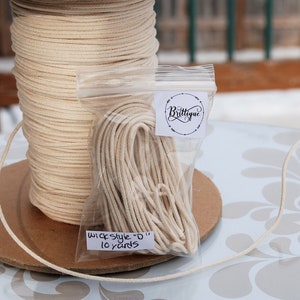 Big candle wicks for large container candles, natural fiber candle wicking, large candle wicks image 1