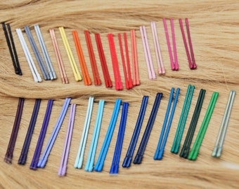 Hand colored 2 inch bobby pins, pro quality salon grade colorful bobby pins, variety