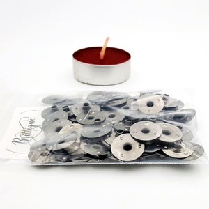 15mm X 3mm Tin Plate Candle Wick Tabs, DIY Tea Light Supplies for