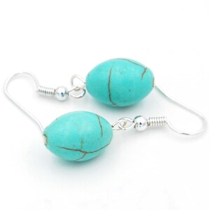 Danielle Matte Statement Earring in Aqua Howlite