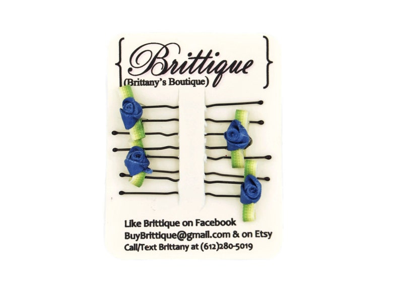 Blue Flower Hair Pins - wide 5
