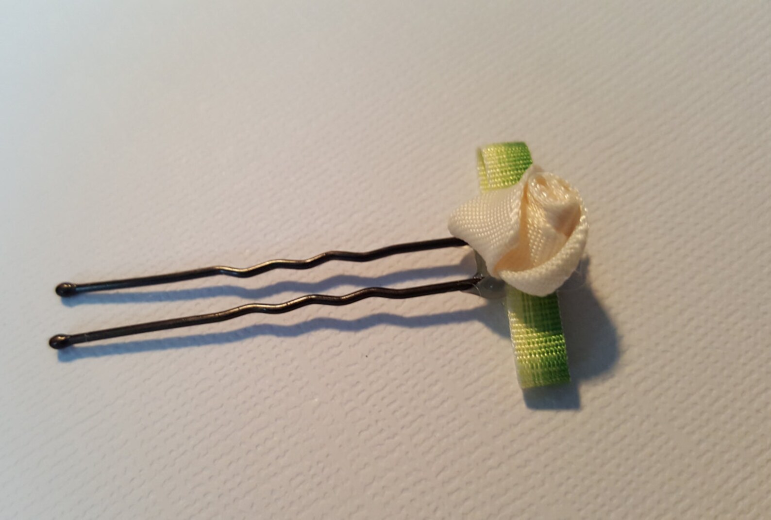 Small Floral Hair Pin Ribbon Rose Hair Pins Pink Flower Hair Etsy