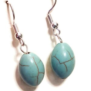 Danielle Matte Statement Earring in Aqua Howlite main image 1