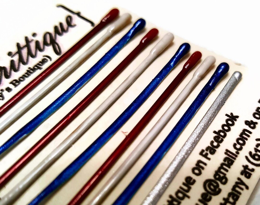Decorative Bobby Pins. Decorative Hair Pins. Fourth of July Hair Pins. Colorful Bobby Pins. 4th